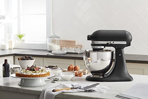 KitchenAid RRK150BK 5 Qt. Artisan Series Stand Mixer - Imperial Black (Renewed)