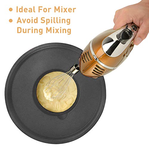 Wildone Mixing Bowls Set of 5, Stainless Steel Nesting Bowls with Airtight Lids, 3 Grater Attachments, Measurement Marks & Non-Slip Bottoms, Size 5, 3, 2, 1.5, 0.63 QT, Great for Mixing & Serving