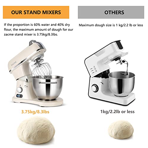 ZACME Commercial Stand Mixer 8.4QT 800W with Aluminum cast body and NSF Certified, Kitchen Electric Mixer Metal Food Mixer with Stainless Steel 8L Bowl, Dough Hook and Beater with Smart Timer Display