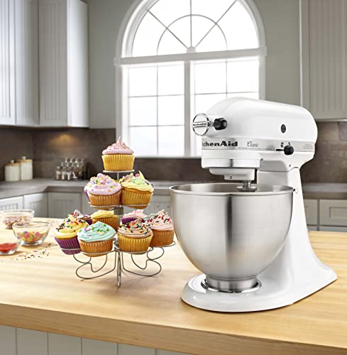 KitchenAid K45SSWH Stand Mixer, 4.5 Q, White