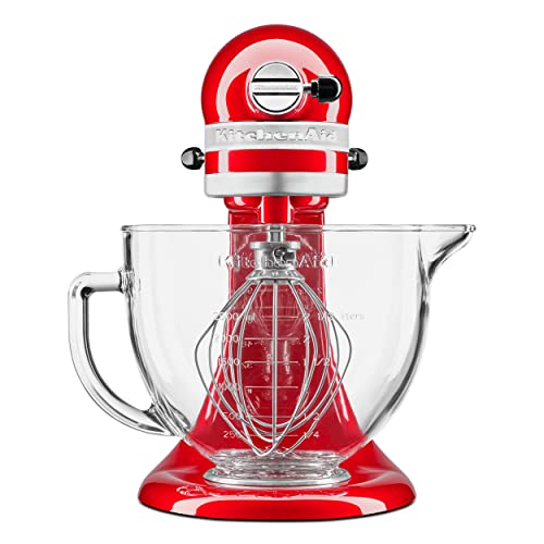 KitchenAid KSM155GBCA 5-Qt. Artisan Design Series with Glass Bowl - Candy Apple Red