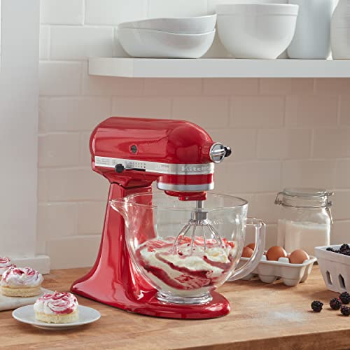 KitchenAid KSM155GBCA 5-Qt. Artisan Design Series with Glass Bowl - Candy Apple Red