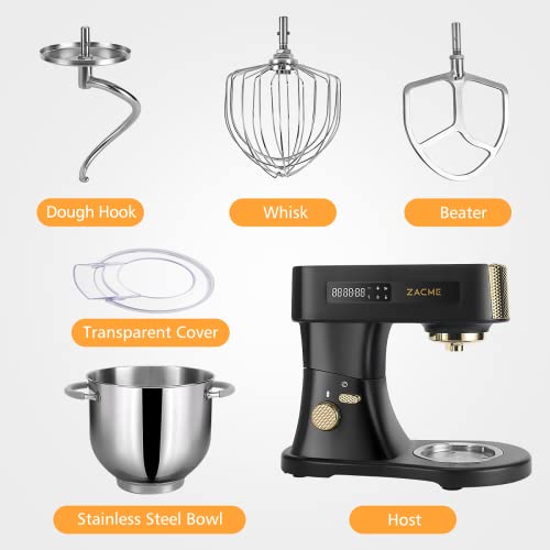 ZACME Commercial Stand Mixer 7.4QT 800W with Aluminum cast body and NSF Certified, Mixers Kitchen Electric Stand Mixer with 3 Stainless Steel Accessories, stand Mixer Use for household and Commercial