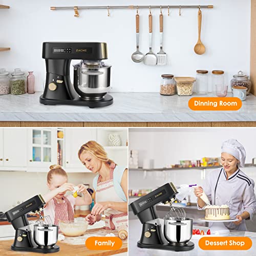 ZACME Commercial Stand Mixer 7.4QT 800W with Aluminum cast body and NSF Certified, Mixers Kitchen Electric Stand Mixer with 3 Stainless Steel Accessories, stand Mixer Use for household and Commercial