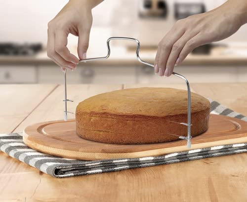 Cake Square Pan Sets for Baking + Cake Decorating Supplies: 4 Non-Stick Springform Pans Set (8.5,9.5, 10, 11 inches), Icing Tips, Cake Leveler – Multi-functional Leak-Proof CheeseCake Pan & eBook