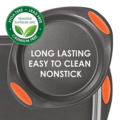 Rachael Ray Bakeware, Nonstick Baking / Cake Pan With Lid and Grips, Rectangle - 9 Inch x 13 Inch, Gray