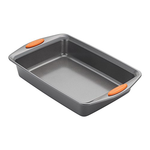 Rachael Ray Bakeware, Nonstick Baking / Cake Pan With Lid and Grips, Rectangle - 9 Inch x 13 Inch, Gray