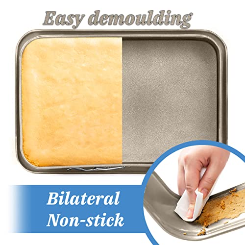 Non-Stick Cheesecake Pan, Spring form Pan, Rectangle Cake Pan with Removable Bottom Leakproof and Quick Release Latch Bakeware 15.5 inches 10.8 inches 3 inches Gold (15.5*10.8*3 inches Golden)