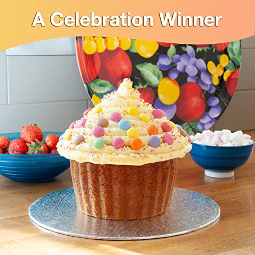 RUAFOX Giant Cupcake Pan- Carbon Steel Baking Mold Perfect 2-sided Jumbo 3D Cup Cake Tin - Complete with Premium 8" Icing Spatula