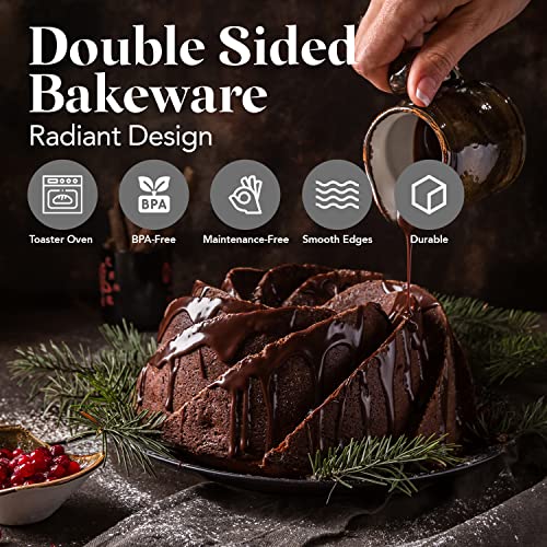 Niezler Hurricane Bunt Cake Pan - 8-Cup Non-Stick Heavy Cast Aluminum Bunt Pan with 4-Layer Coating - Multipurpose Mold for Bunt Cake, Pound Cake, Muffin, or Jello - Oven Safe
