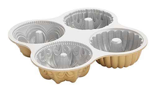 Nordic Ware 91377 Nordicware 9 Cup Bundt Quartet Pan, Gold