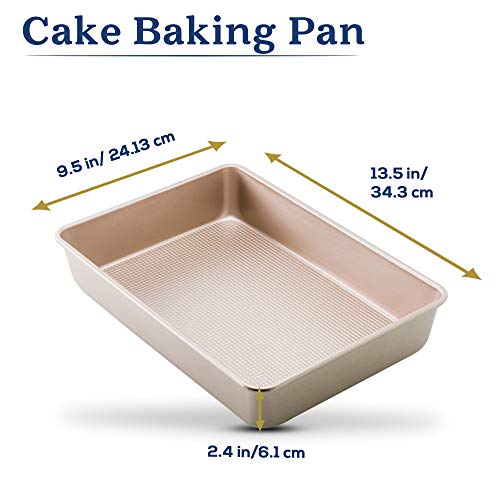 Ultra Cuisine Textured Nonstick Steel 9x13 inch Cake and Brownie Pan Durable, Oven-Safe, Warp-Resistant, Easy Clean for Cooking, Roasting, & Baking