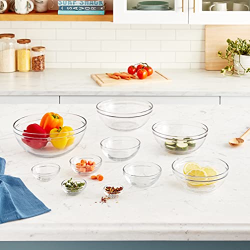 Anchor Hocking Glass Mixing Bowls, Mixed, Set of 10, 22 oz