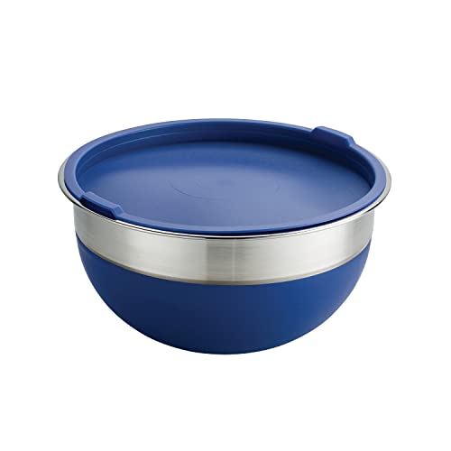Tramontina 10 Pc Covered Stainless Steel and Silicone Mixing Bowl Set (Blue)