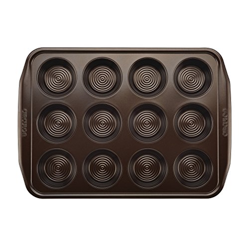 Circulon Nonstick Bakeware Set with Nonstick Bread Pan, Baking Pans, Baking Sheets, Cookie Sheets, Cake Pan and Muffin Pan / Cupcake Pan - 10 Piece, Chocolate Brown