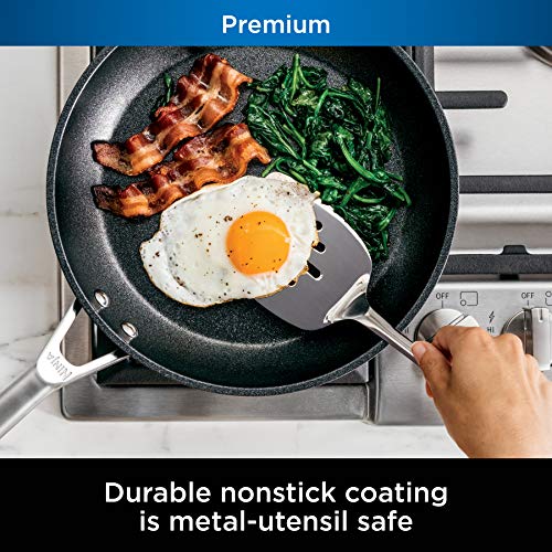 Ninja C39800 Foodi NeverStick Premium 12-Piece Cookware Set, Slate Grey & B39010 Foodi NeverStick Premium 10-Piece Bakeware Sheet Set, Oven Safe up to 500⁰F, Grey