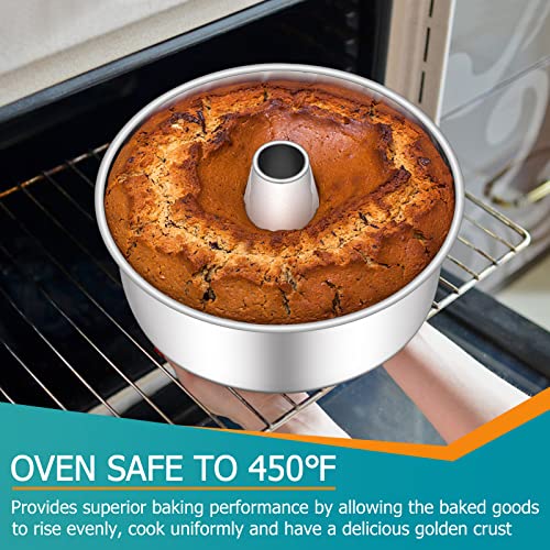 2-Pack 10-Inch Stainless Steel Angel Food Pans