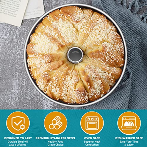 2-Pack 10-Inch Stainless Steel Angel Food Pans