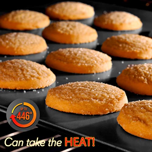 NutriChef 3-Pc. Nonstick Cookie Sheet Pans - PFOAm PFOSm PTFE-Free, Professional Quality Kitchen Cooking Non-Stick Baking Trays w/ Black Coating Inside & Outside