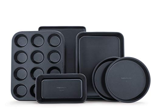 Calphalon Premier Space Saving Nonstick Pots and Pans, 15-Piece, Black & Nonstick Bakeware Set, 6-Pieces, 6-pc