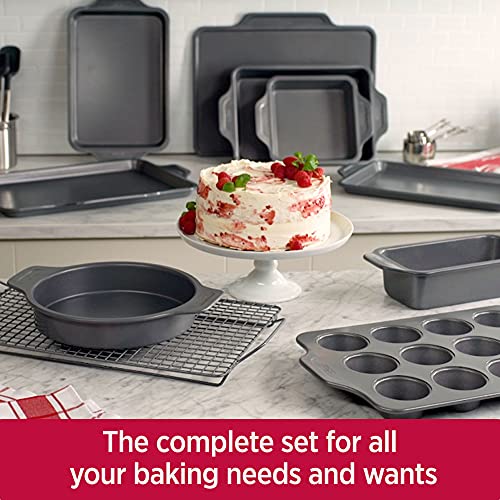 All-Clad Pro-Release Nonstick Bakeware Set 10 Piece Oven Broil Safe 450F Pots and Pans, Cookware Grey