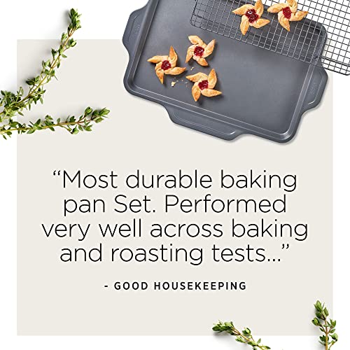 All-Clad Pro-Release Nonstick Bakeware Set 10 Piece Oven Broil Safe 450F Pots and Pans, Cookware Grey