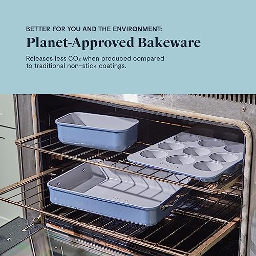 Caraway Nonstick Ceramic Bakeware Set (11 Pieces) - Baking Sheets, Assorted Baking Pans, Cooling Rack, & Storage - Aluminized Steel Body - Non Toxic, PTFE & PFOA Free - Cream