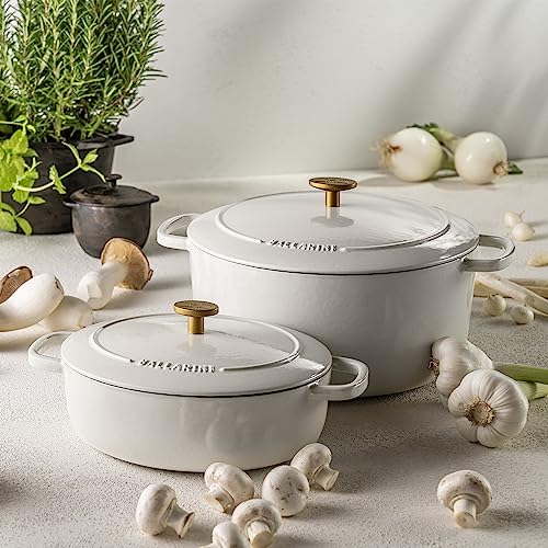 BALLARINI Bellamonte Cast Iron 6-qt Round Dutch Oven - Crema White