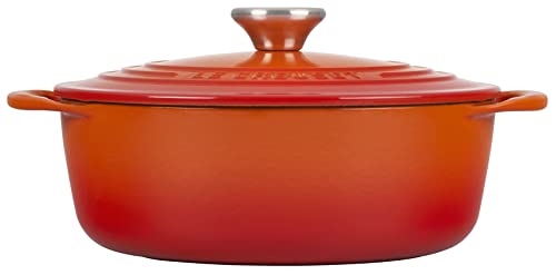Le Creuset Enameled Cast Iron Shallow Round Oven, 2.75 Qt., Flame