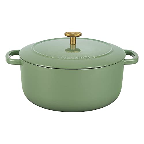 Ballarini Bellamonte Cast Iron Dutch Oven with Lid 4.25-qt, Serves 3-4, Saggio Green