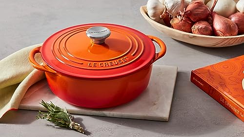 Le Creuset Enameled Cast Iron Shallow Round Oven, 2.75 Qt., Flame