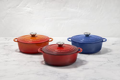 Le Creuset Enameled Cast Iron Shallow Round Oven, 2.75 Qt., Flame