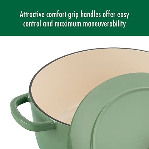 Ballarini Bellamonte Cast Iron Dutch Oven with Lid 4.25-qt, Serves 3-4, Saggio Green