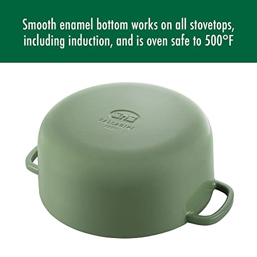 Ballarini Bellamonte Cast Iron Dutch Oven with Lid 4.25-qt, Serves 3-4, Saggio Green