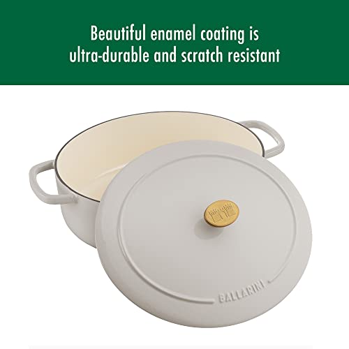 BALLARINI Bellamonte Cast Iron 5-qt Oval Dutch Oven - Crema White