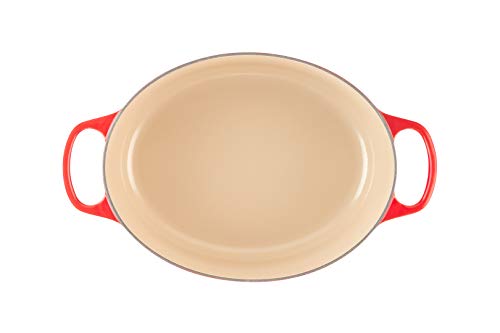 Le Creuset Enameled Dutch Oven Cast Iron Signature Oval Casserole, 31cm, 6.75 Qt, Cerise