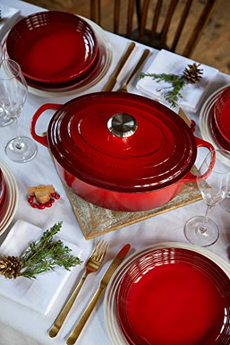 Le Creuset Enameled Dutch Oven Cast Iron Signature Oval Casserole, 31cm, 6.75 Qt, Cerise