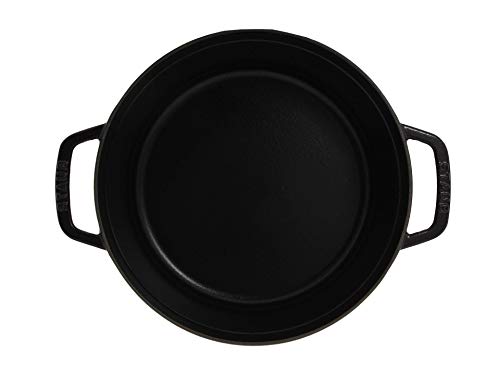 Black Cast Iron Round Casserole Dish, 24cm