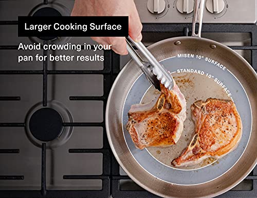 Misen 12 Inch Stainless Steel Full Clad Frying Pan - 5 Ply Professional Cookware - Induction Compatible