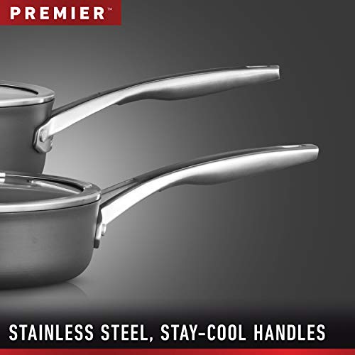 Calphalon 2029636 Premier Hard-Anodized Nonstick 2-Piece 8 12-Inch Frying Pan Set 8/12 Combo Black
