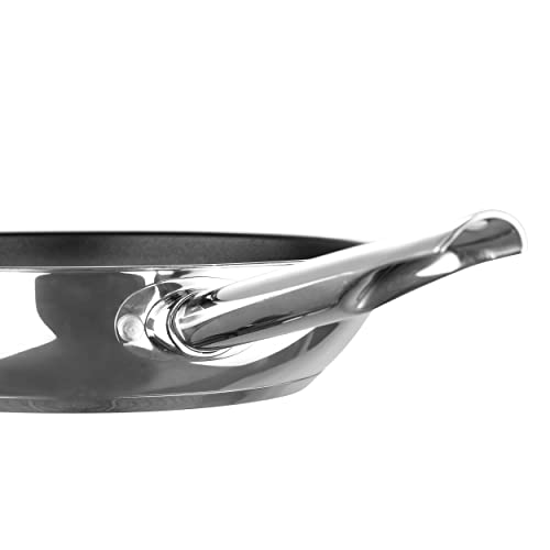Bergner - Gourmet - 2 Piece Stainless Steel Open Fry Pan Cookware Set - 8” Pan, 10” Pan - Non-Stick Coating - Even Heat Distribution - Safe For All Stove Types