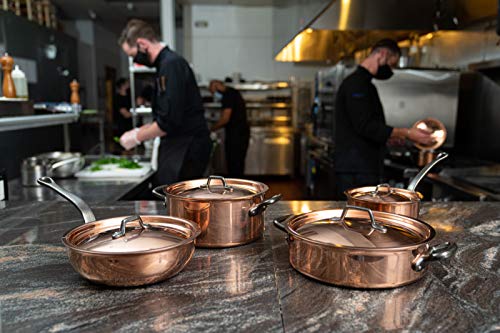 Matfer Bourgeat 8 Piece Copper Cookware Set, Professional Grade with Stainless Steel Lining