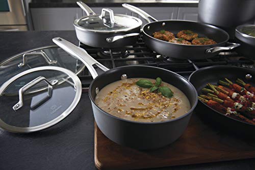 Calphalon 11-Piece Pots and Pans Set, Nonstick Kitchen Cookware with Stay-Cool Handles, Dishwasher and Metal Utensil Safe, Black