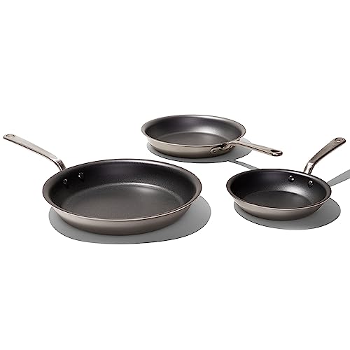 Made In Cookware - Non Stick 3 Piece Frying Pan Set (Includes 8",10",12") - Made Without PFOA - 5 Ply Stainless Clad - Professional Cookware Italy - Induction Compatible - (Graphite)