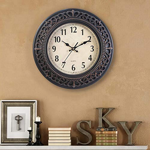 Tebery 12-Inch Silent Retro Quartz Clock, Decorative Wall Clock for Home/Office/School