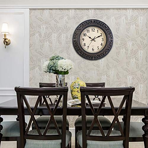 Tebery 12-Inch Silent Retro Quartz Clock, Decorative Wall Clock for Home/Office/School