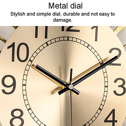 Mroinss Large Decorative Wall Clock, Light Luxury Atmosphere Ginkgo Leaf Quartz Clock with Silent Movement, Wall Decor for Living Room Bedroom Office Space,83x48x4cm