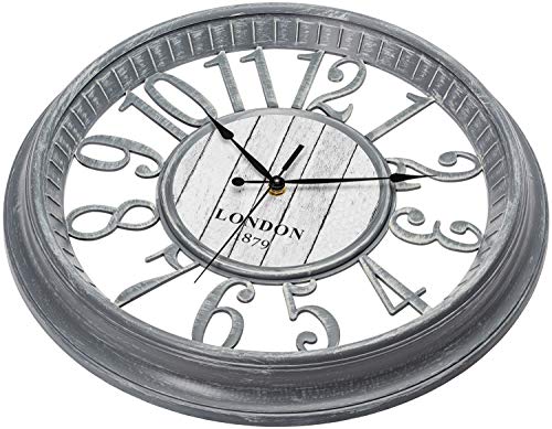 Gray 16-Inch Noiseless Wall Clock for Home Decor