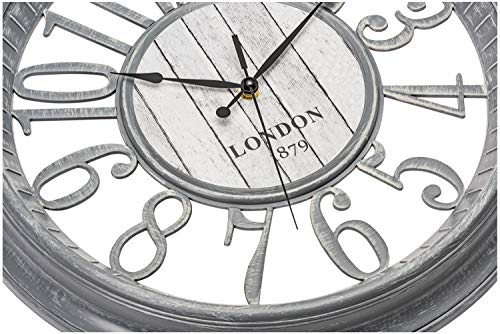 Gray 16-Inch Noiseless Wall Clock for Home Decor