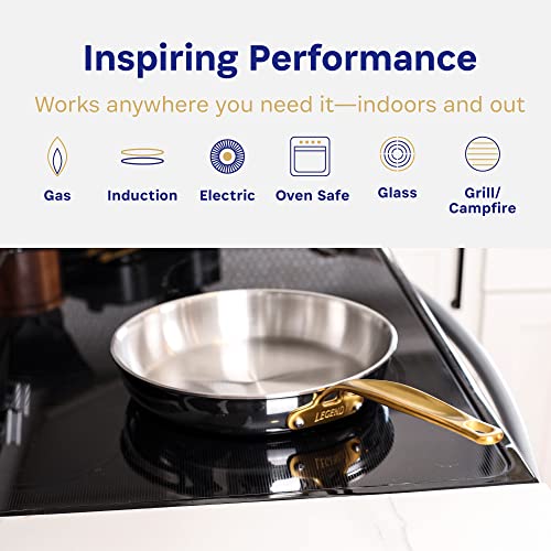 Legend 14 pc Copper Core Stainless Steel Pots & Pans Set | Pro Quality 5-Ply Clad Cookware | Professional Chef Grade Home Cooking, All Kitchen Induction & Oven Dishwasher Safe | PFOA, PTFE & PFOS Free